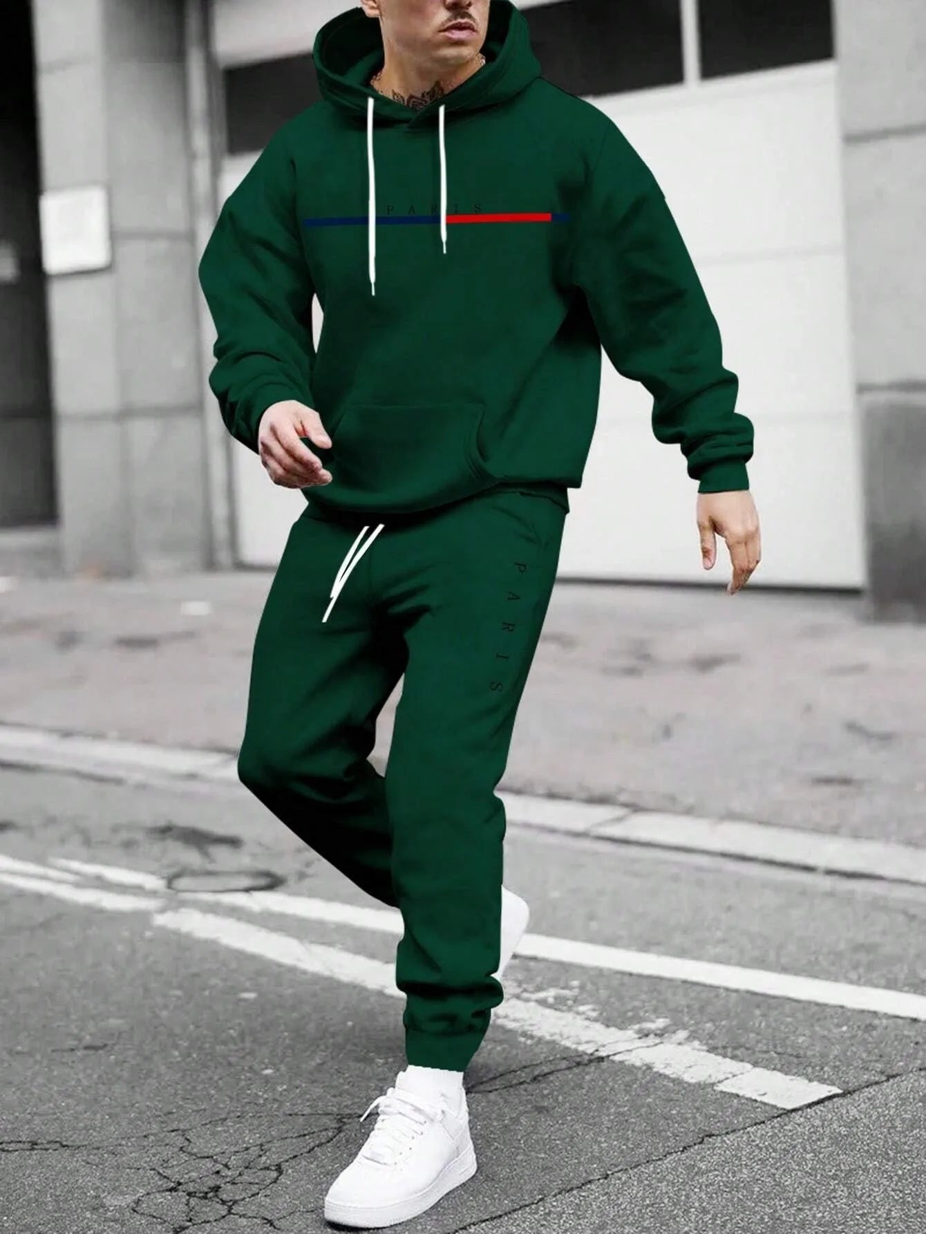 Men Autumn Winter Drawstring Tracksuit