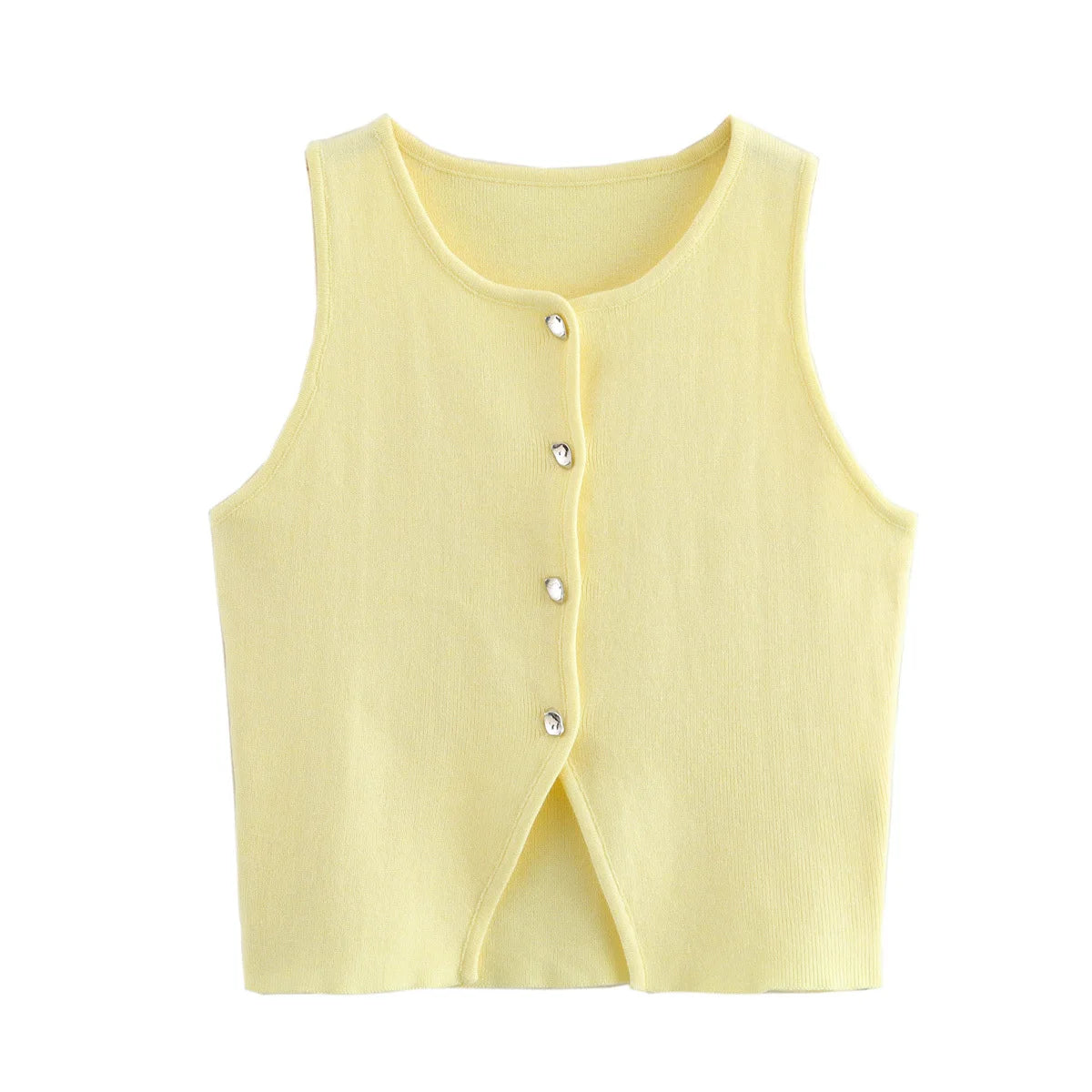 Women's White Knit Crop Tank Top