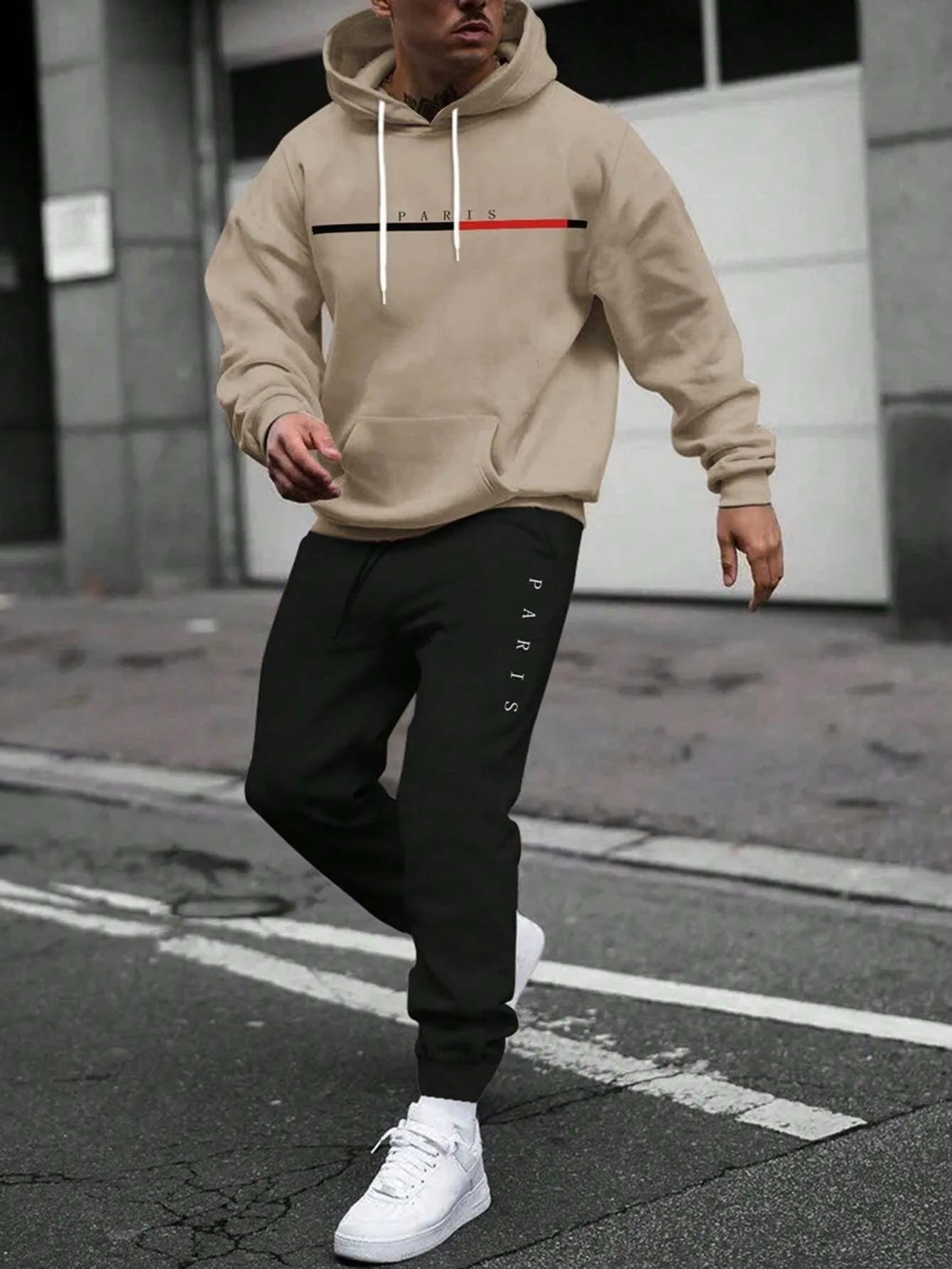 Men Autumn Winter Drawstring Tracksuit