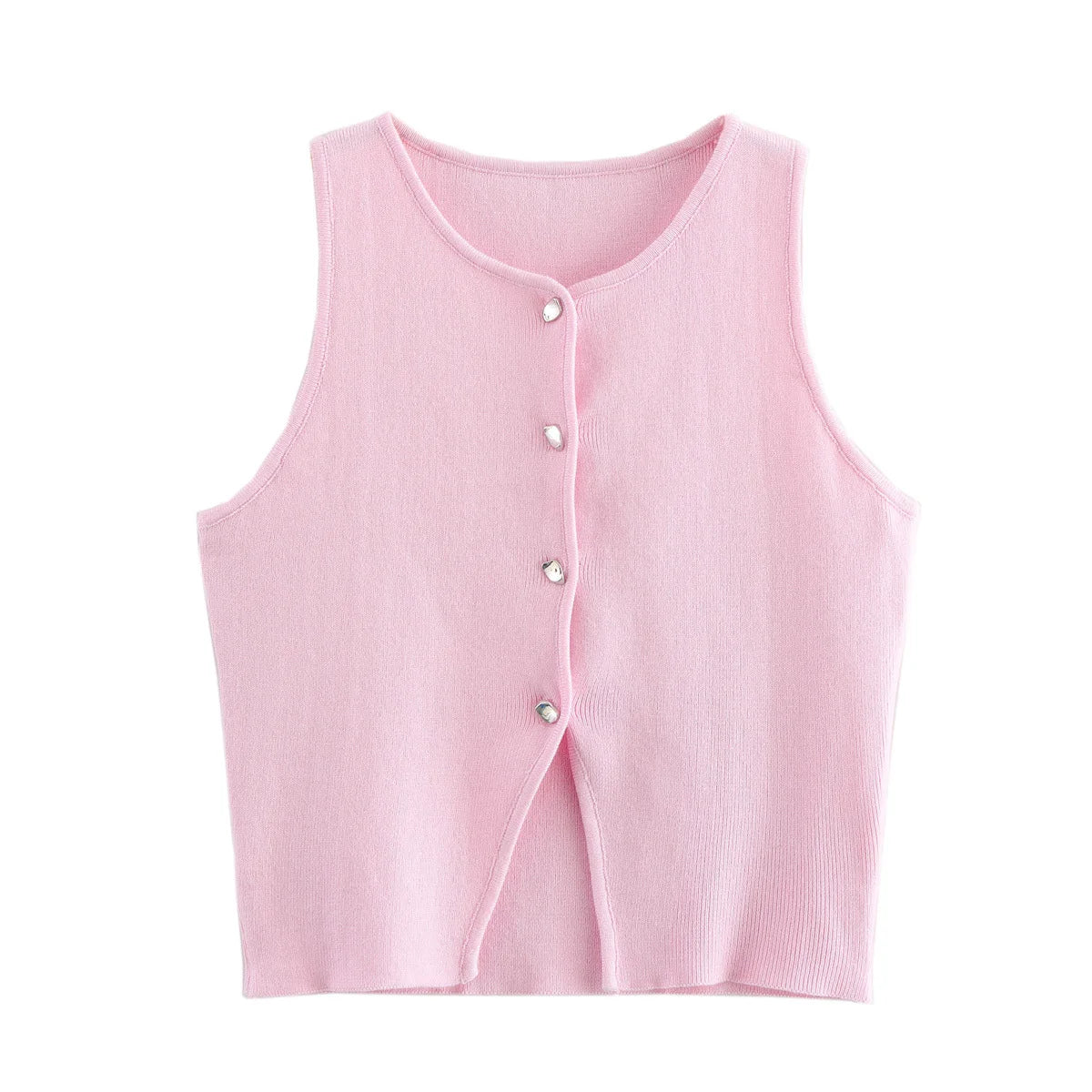 Women's White Knit Crop Tank Top