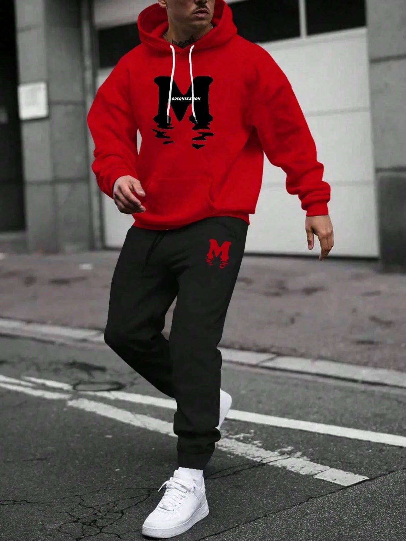 Men Autumn Winter Drawstring Tracksuit