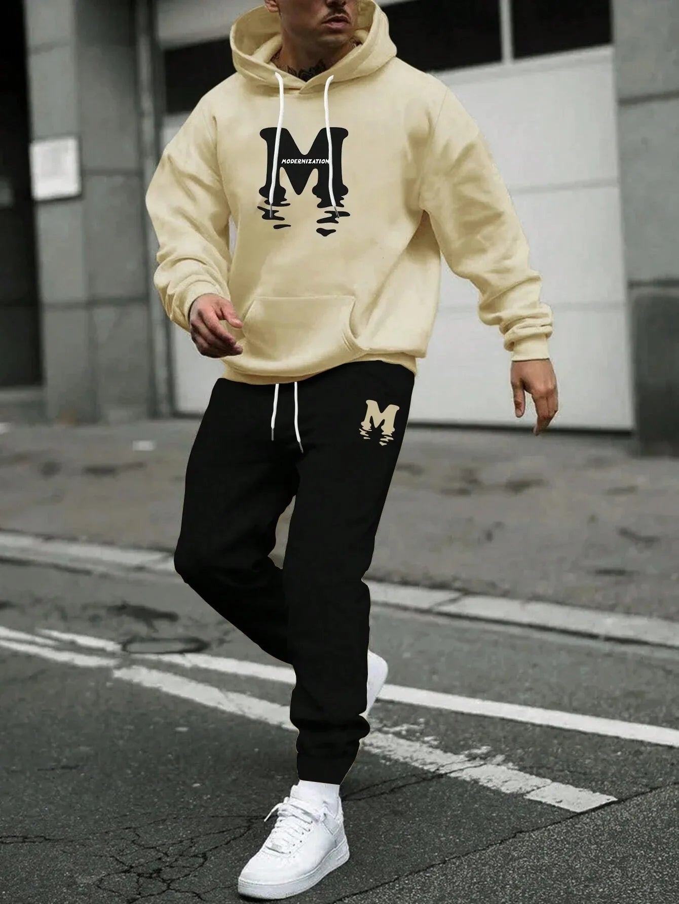Men Autumn Winter Drawstring Tracksuit