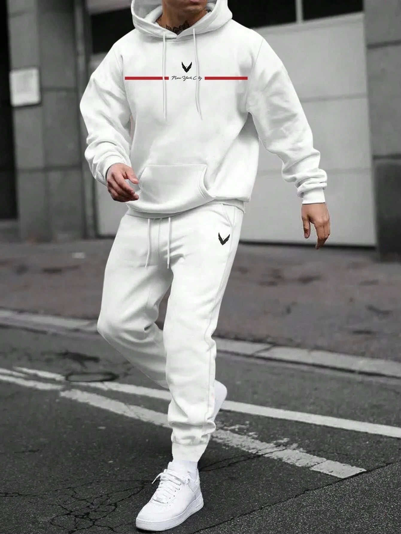 Men Autumn Winter Drawstring Tracksuit