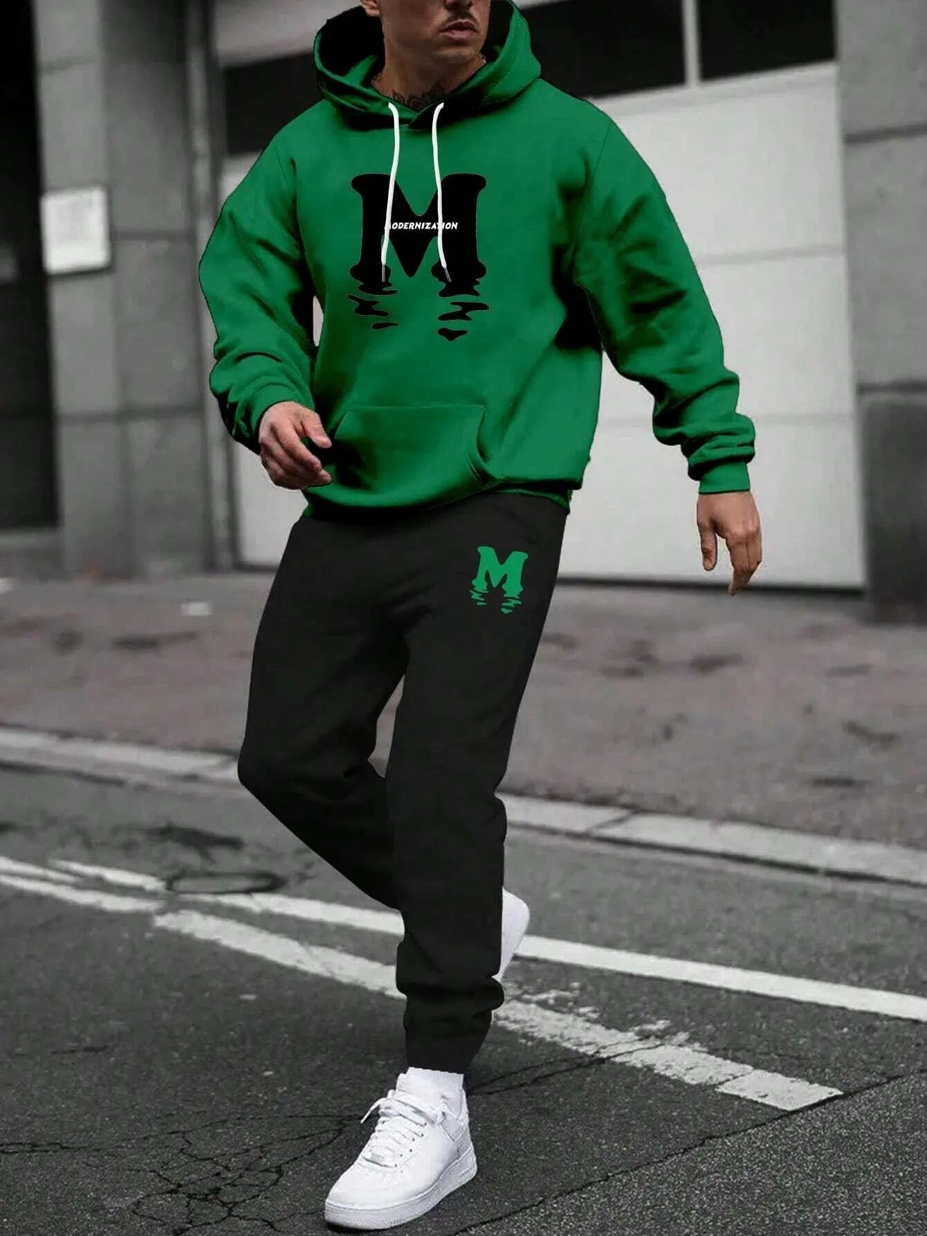Men Autumn Winter Drawstring Tracksuit