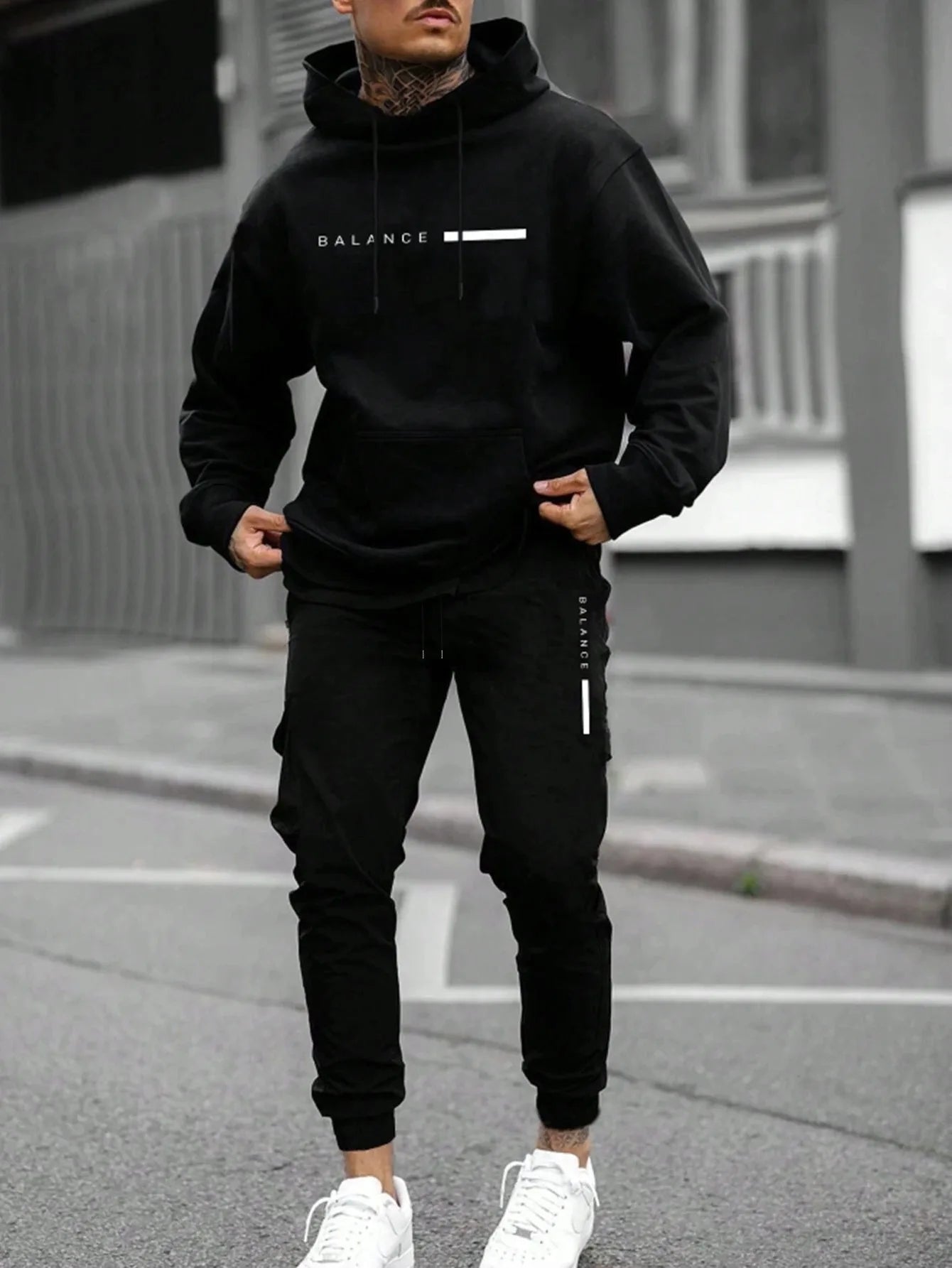Men Autumn Winter Drawstring Tracksuit