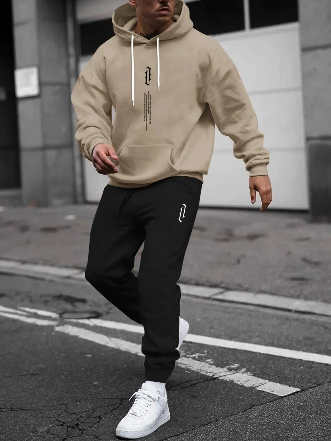 Men Autumn Winter Drawstring Tracksuit