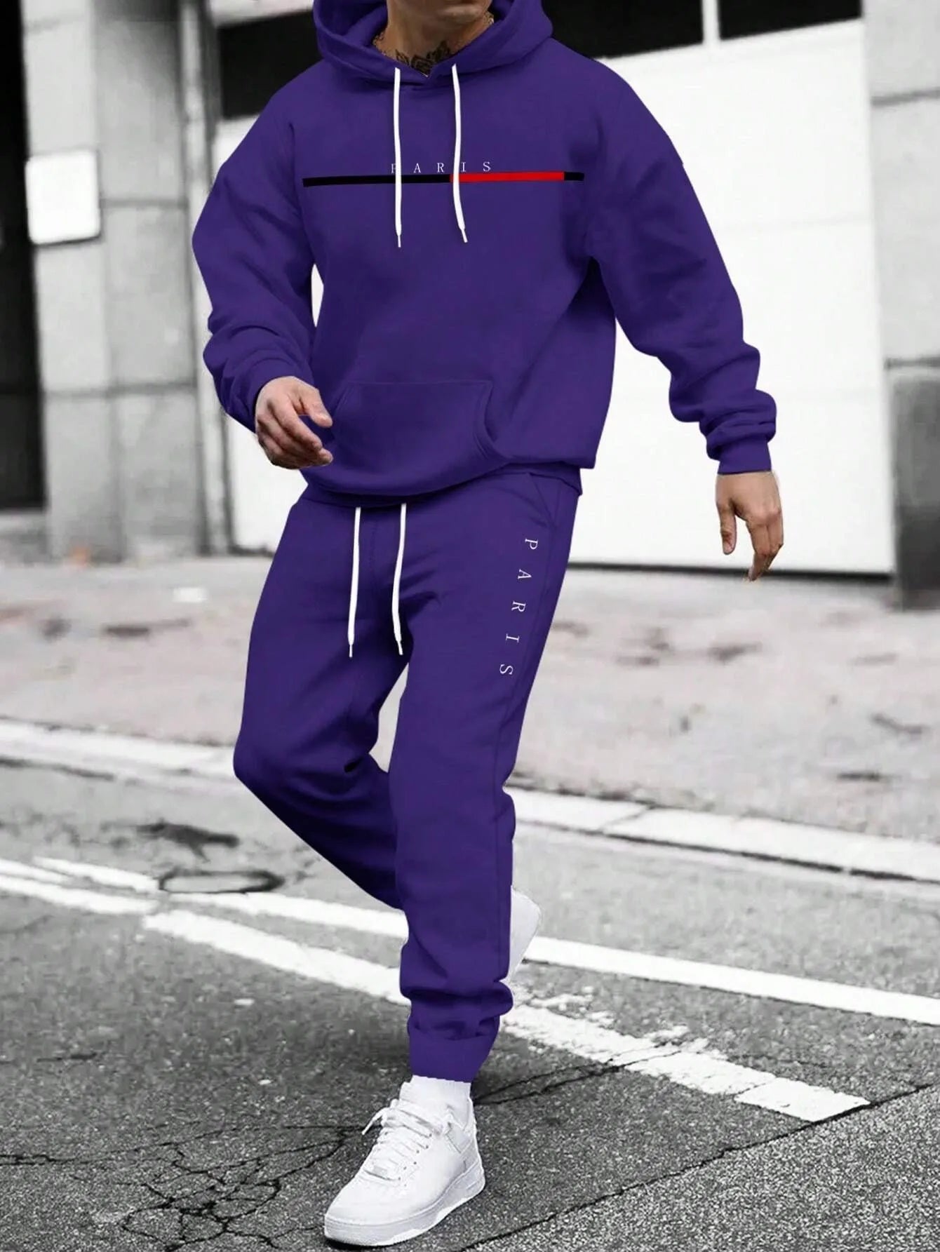 Men Autumn Winter Drawstring Tracksuit