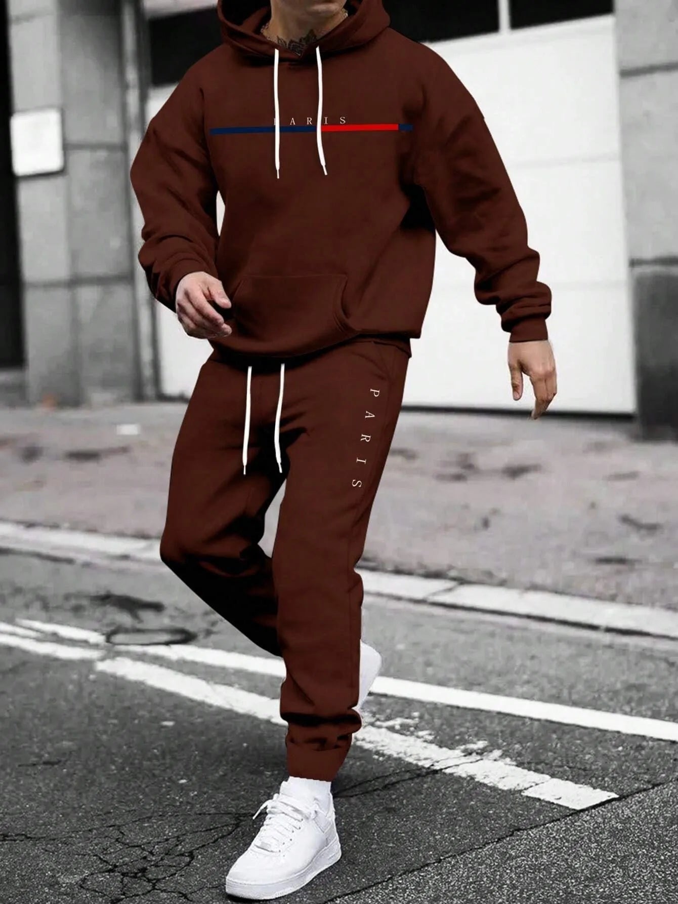 Men Autumn Winter Drawstring Tracksuit