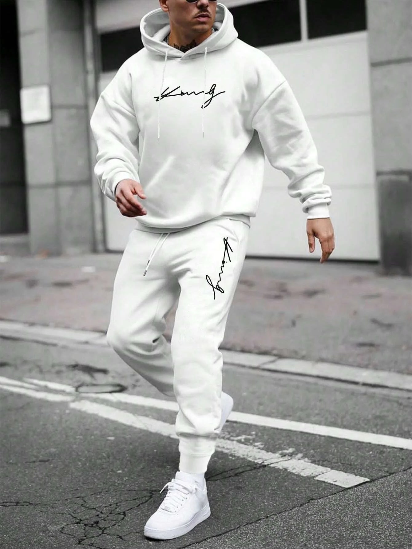 Men Autumn Winter Drawstring Tracksuit