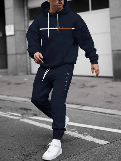 Men Autumn Winter Drawstring Tracksuit