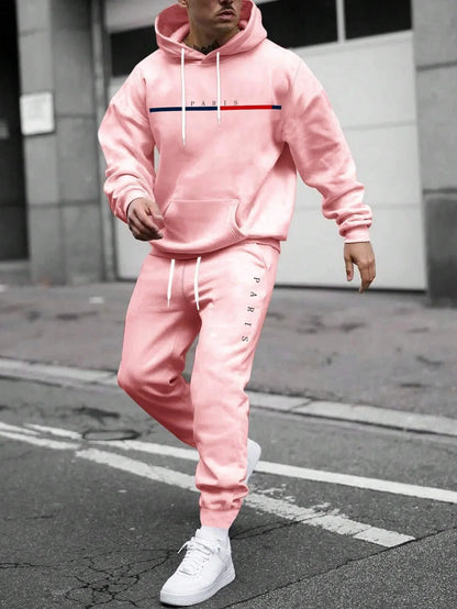Men Autumn Winter Drawstring Tracksuit