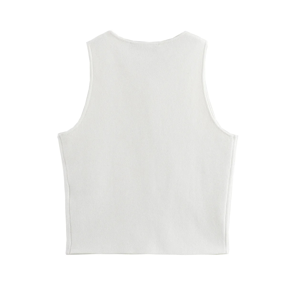 Women's White Knit Crop Tank Top