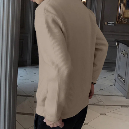 Men’s Textured Zipper Cardigan Sweater