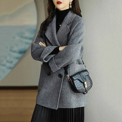 Double-Breasted Woolen Coat