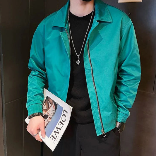 Men’s Stand Collar Patchwork Jacket
