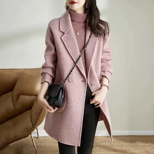 Thickened Mid-Length Woolen Coat