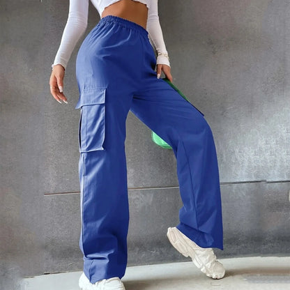 Women’s High-Waist Orange Cargo Trousers
