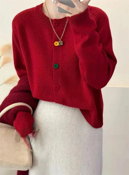 Women's Colorful Button Knitwear Cardigan
