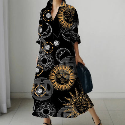 Casual Oversized V-Neck Shirt Dress