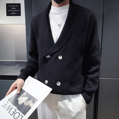 Men’s Double-Breasted V-Neck Cardigan