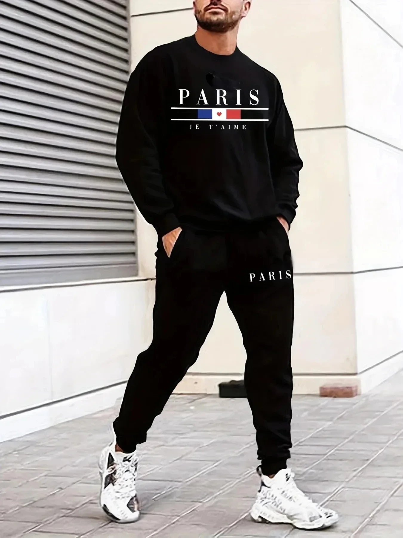 Men Crewneck Hoodie & Sweatpants Set