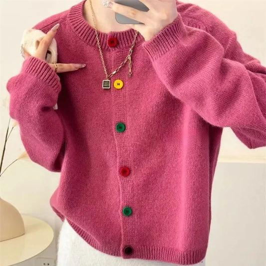 Women's Colorful Button Knitwear Cardigan