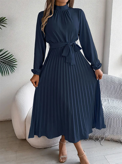 Elegant Stand Collar Long Dress