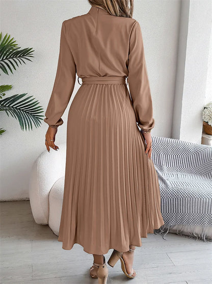 Elegant Stand Collar Long Dress