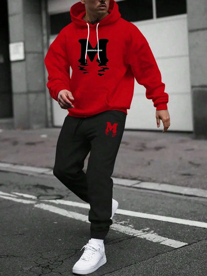 Men Autumn Winter Drawstring Tracksuit