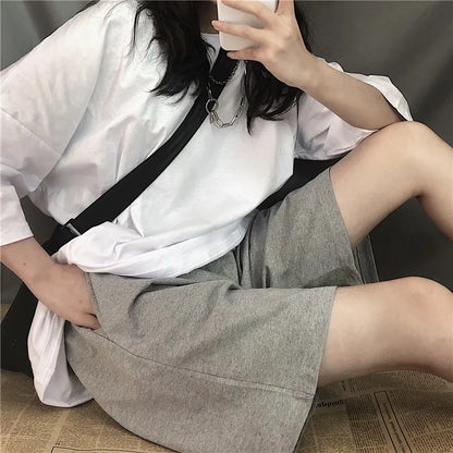 Women's Summer Gray Wide-Leg Shorts
