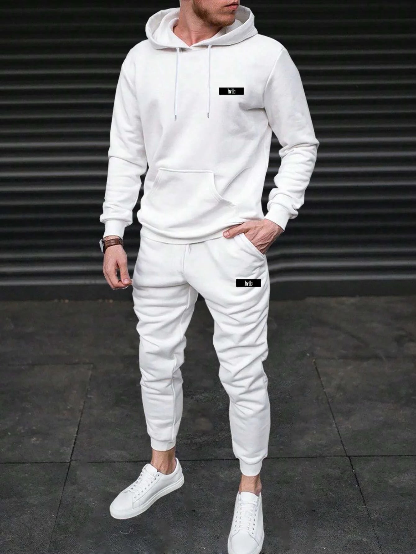 Men Autumn Winter Drawstring Tracksuit