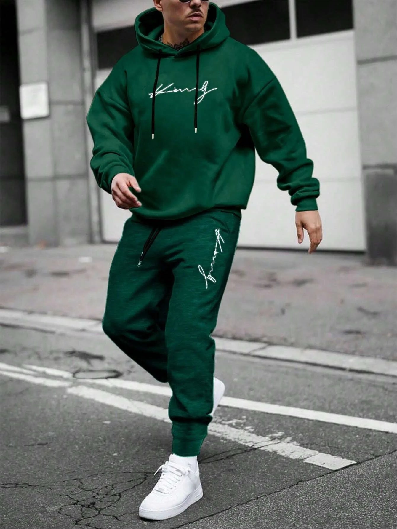 Men Autumn Winter Drawstring Tracksuit