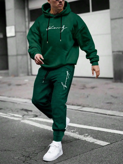Men Autumn Winter Drawstring Tracksuit