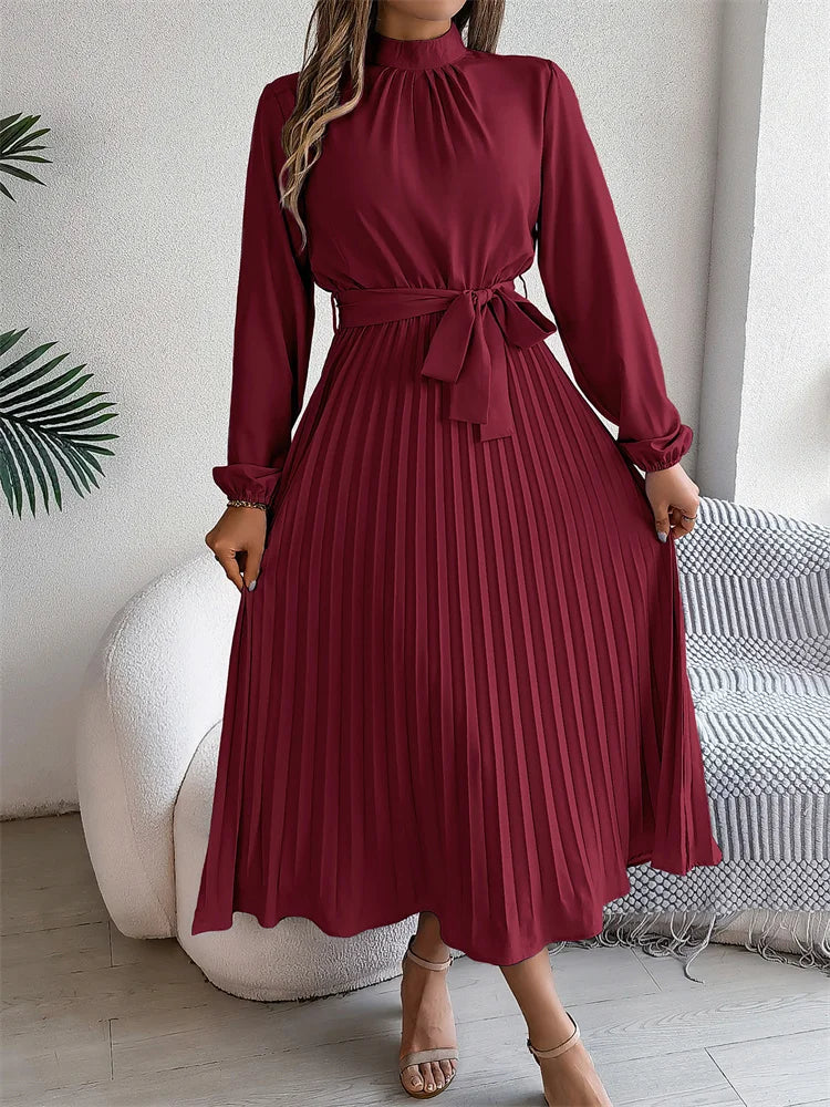 Elegant Stand Collar Long Dress