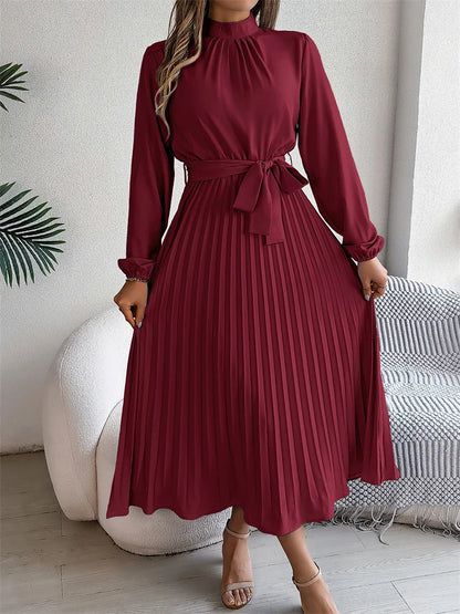 Elegant Stand Collar Long Dress