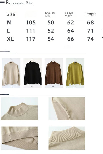 Men's Half Turtleneck Long-Sleeved Knit Sweater