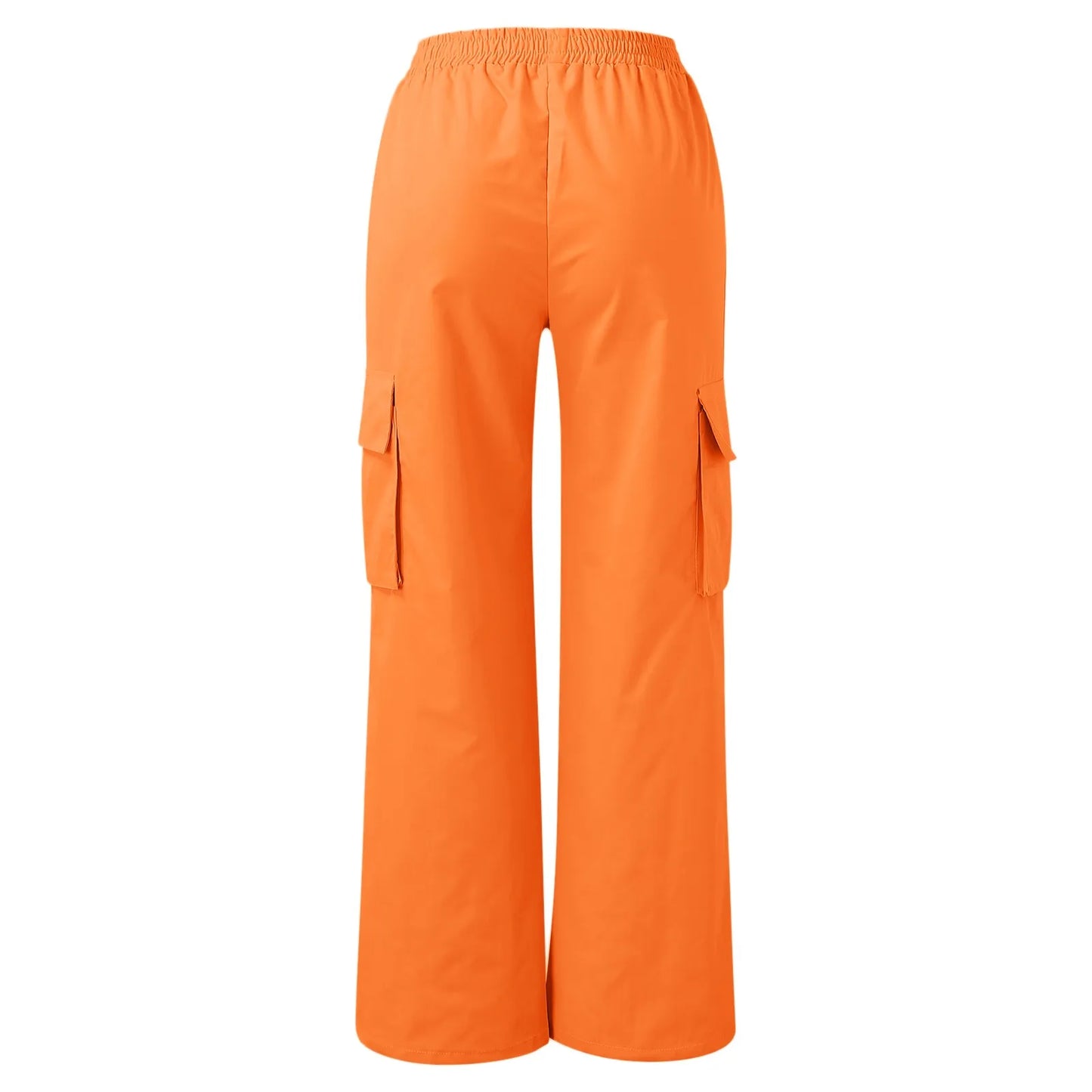 Women’s High-Waist Orange Cargo Trousers