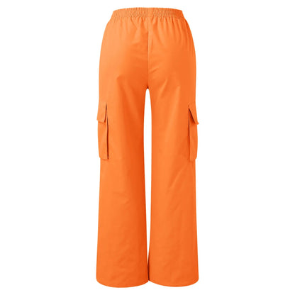 Women’s High-Waist Orange Cargo Trousers