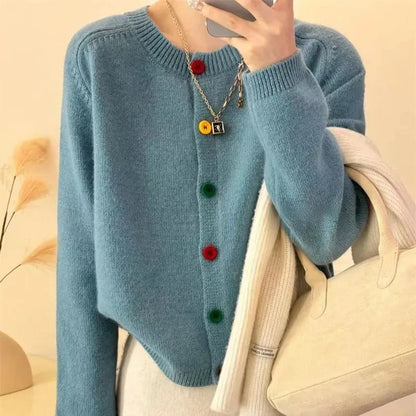 Women's Colorful Button Knitwear Cardigan