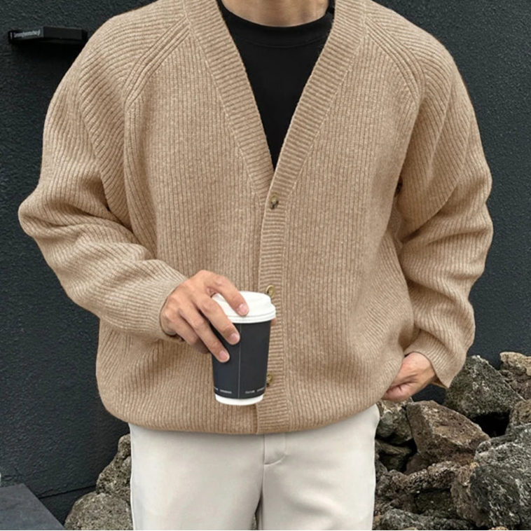 Men’s Vintage-Style V-Neck Cardigan
