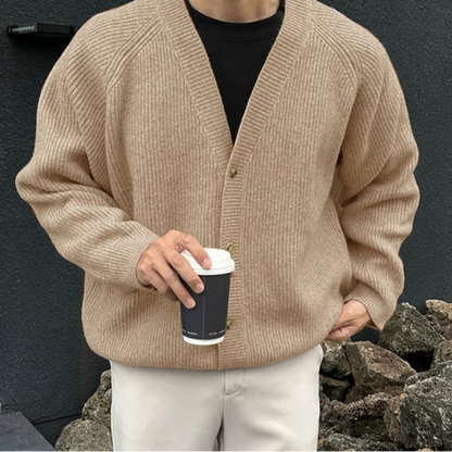 Men’s Vintage-Style V-Neck Cardigan