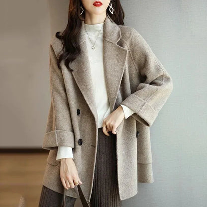 Double-Breasted Woolen Coat