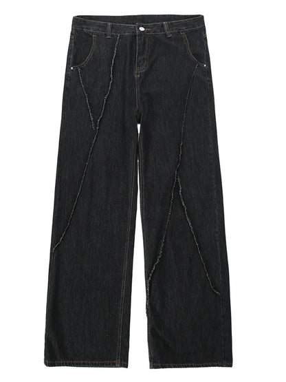 Men’s Hip-Hop Distressed Patchwork Jeans