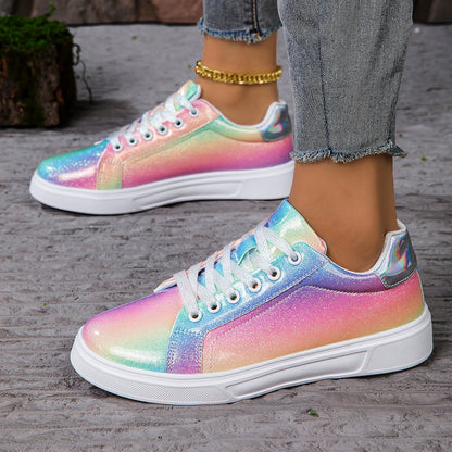 Pair of Women's Vulcanized Platform Sneakers
