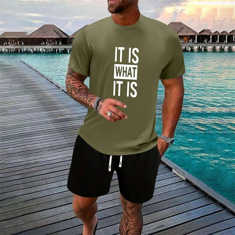 Simple Cross Printed Short-Sleeved T-Shirt