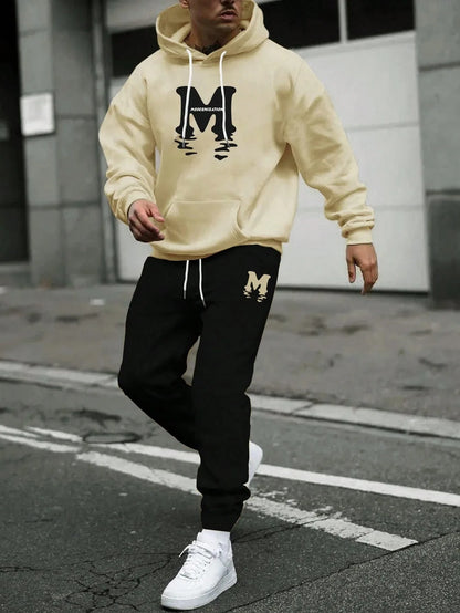 Men Autumn Winter Drawstring Tracksuit