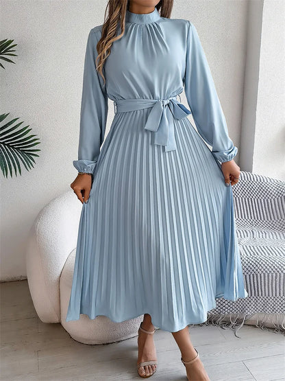 Elegant Stand Collar Long Dress