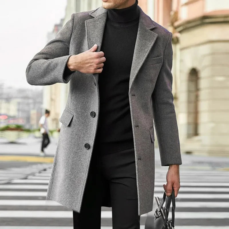 Men’s British Woolen Windbreaker Coat