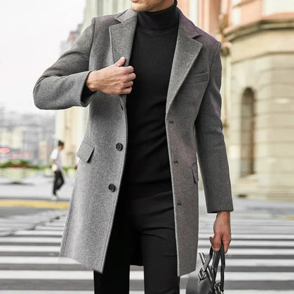 Men’s British Woolen Windbreaker Coat