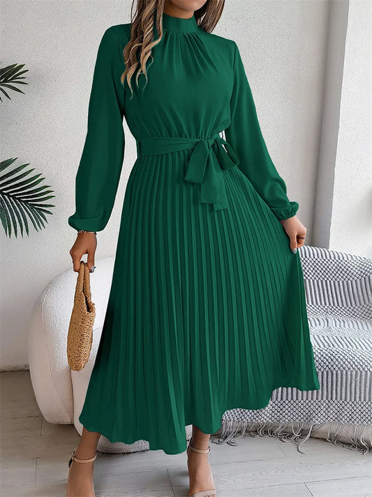 Elegant Stand Collar Long Dress
